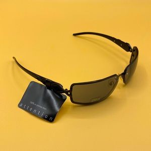 ATTENTION Women's Black Mettle Smoke Lens Fashion Sunglasses NWT